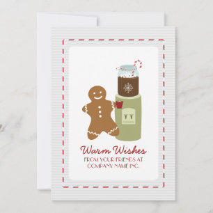 Cartes Pour Fêtes Annuelles Pain d'épices Homme Chocolat chaud eau Glacière va