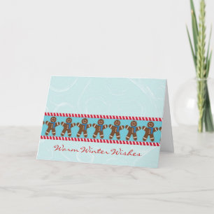 Cartes Pour Fêtes Annuelles Pain d'épices Homme Joyeuses vacances hiver