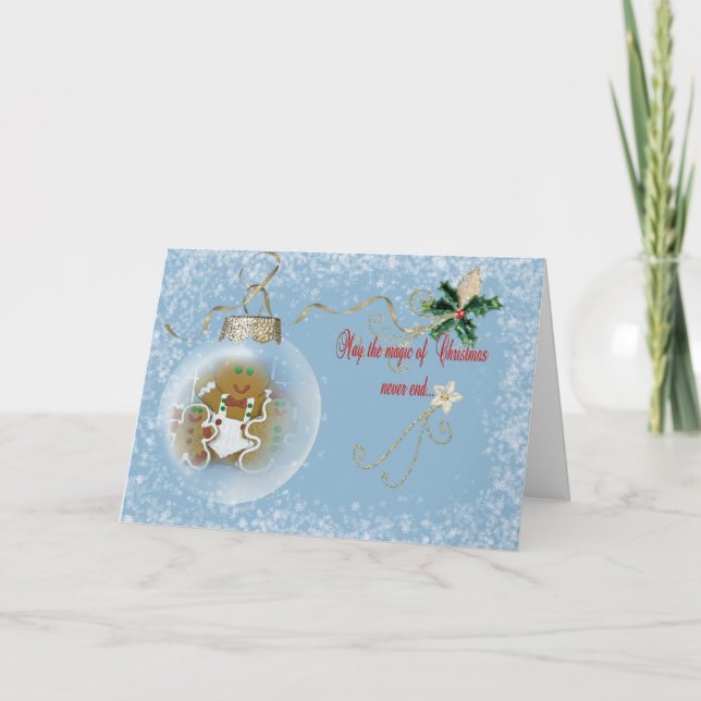 Cartes Pour Fêtes Annuelles Pain d'épices - Homme Ornement de Noël (Devant)