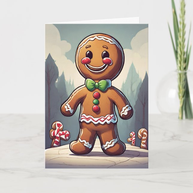 Cartes Pour Fêtes Annuelles Pain d'épices Homme Retro Concept Art Holiday Card (Devant)