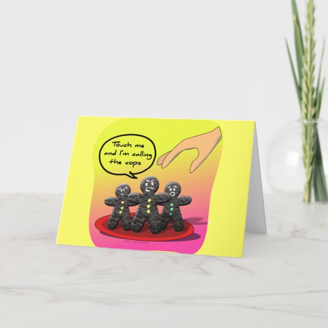 Cartes Pour Fêtes Annuelles Pain d'épices Hommes avec attitude amusant Cookies (Devant)