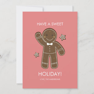 Cartes Pour Fêtes Annuelles Pain d'épices Hommes Sweet Holiday Card