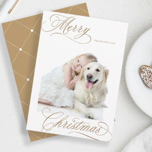 Cartes Pour Fêtes Annuelles Pain d'épices Joyeux script de Noël Mini photo