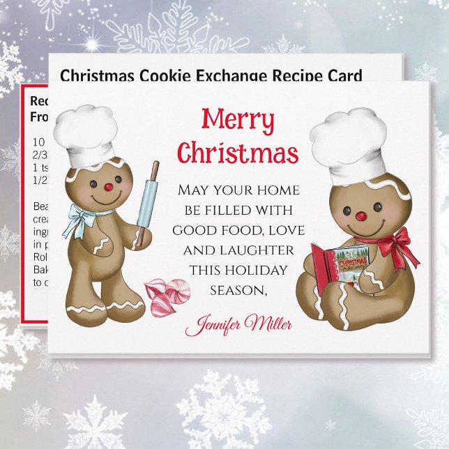 Cartes Pour Fêtes Annuelles Pain d'épices Noël Échange de biscuits Recette (Créateur téléchargé)