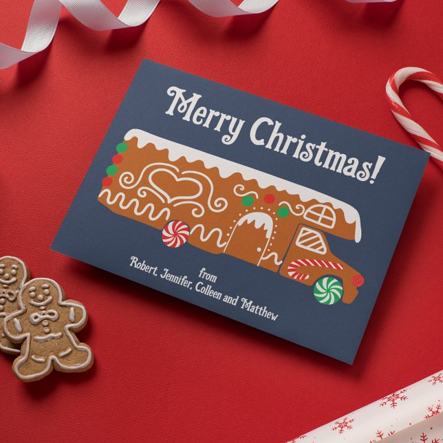 Cartes Pour Fêtes Annuelles Pain d'épices RV Classe C Camping Noël (Créateur téléchargé)