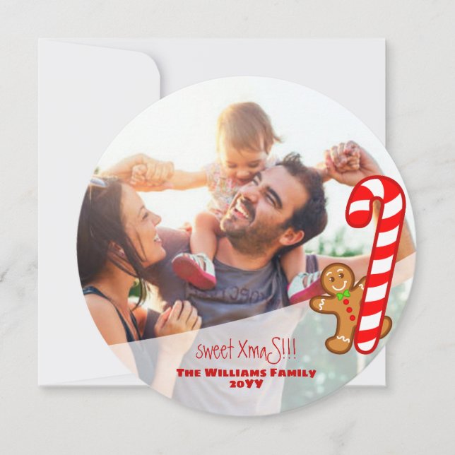 Cartes Pour Fêtes Annuelles Pain d'épices XmaS doux-rouge-Sucre de canne-Odd 1 (Devant)