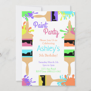 Cartes Pour Fêtes Annuelles Paint Party Invitation, Art Party, Anniversaire