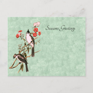 Cartes Pour Fêtes Annuelles Paire de souris à poitrine noire des années 1860 v