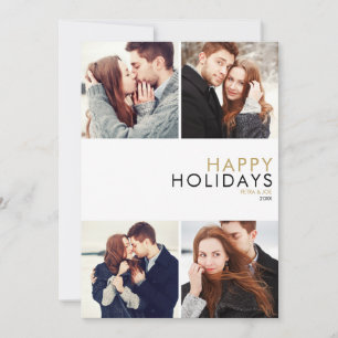Cartes Pour Fêtes Annuelles Paires modernes 4 Collage de photos Noël