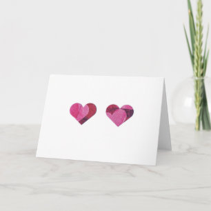 Cartes Pour Fêtes Annuelles Paires rouges et roses de coeurs