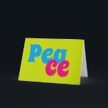 Cartes Pour Fêtes Annuelles Paix<br><div class="desc">Fond vert citron avec les mots Paix. La carte de vœux est vierge à l'intérieur.</div>