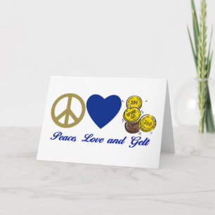 Cartes Pour Fêtes Annuelles Paix, Amour et Gelt Hanoukka Tee - shirts et cadea