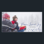 Cartes Pour Fêtes Annuelles Paix, amour et joie Noël ou Hanoukka Photocard<br><div class="desc">Jolie et élégante Paix,  Amour & Joy Noël ou Hanoukka Carte photo de vacances est parfait pour votre carte d'envoi de cette saison de vacances. A des accessoires assortis.</div>