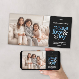 Cartes Pour Fêtes Annuelles Paix Amour et Joie - Simple Photo de Noël