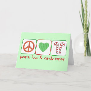 Cartes Pour Fêtes Annuelles Paix, amour et Sucres de canne