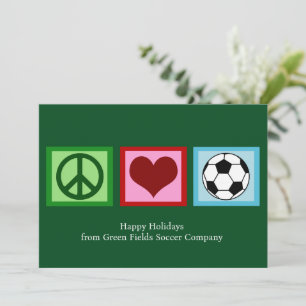 Cartes Pour Fêtes Annuelles Paix Amour Football Noël Vert Futbol Personnalisé