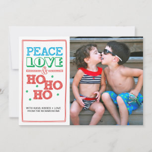Cartes Pour Fêtes Annuelles Paix, amour, Ho Ho Ho