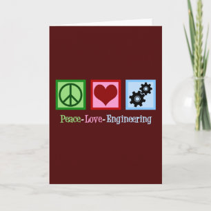 Cartes Pour Fêtes Annuelles Paix Amour Ingénierie Rouge Noël Ingénieur