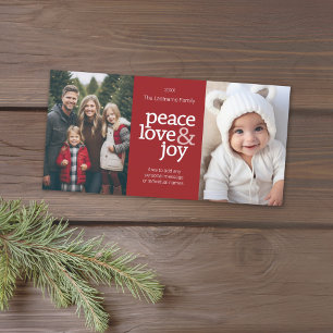 Cartes Pour Fêtes Annuelles Paix Amour Joie - 2 Photo - points rouges
