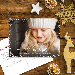 Cartes Pour Fêtes Annuelles Paix Amour Joie Écriture personnalisée Photo Confe
