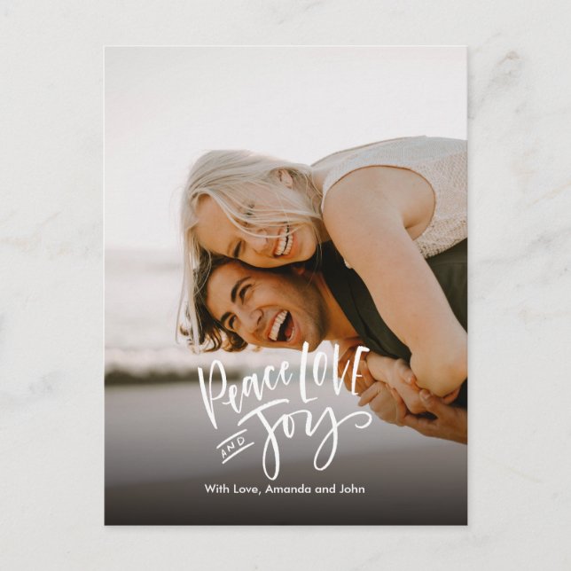 Cartes Pour Fêtes Annuelles Paix amour Joie | Photo complète Lettre manuscrite (Devant)