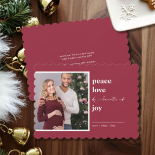 Cartes Pour Fêtes Annuelles Paix Amour Paquet de Joie Photo Carrée Noël