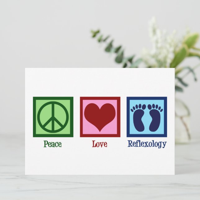 Cartes Pour Fêtes Annuelles Paix Amour Réflexologie Noël (Debout devant)