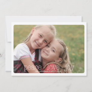Cartes Pour Fêtes Annuelles Paix, amour, vacances Photocard - rouge de joie