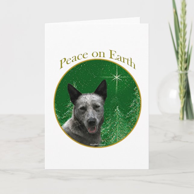 Cartes Pour Fêtes Annuelles Paix australienne de chien de bétail (Devant)