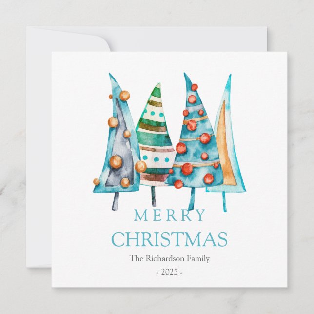 Cartes Pour Fêtes Annuelles Paix Bébé Doodle Pine Noël Cadeaux Arbre de Noël (Devant)
