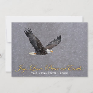 Cartes Pour Fêtes Annuelles Paix d'amour de joie - vol d'aigle chauve dans la