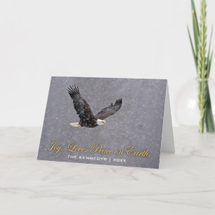 Cartes Pour Fêtes Annuelles Paix d'amour de joie - vol d'aigle chauve dans la