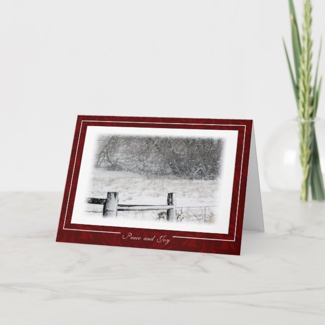 Cartes Pour Fêtes Annuelles Paix de Noël et scène d'hiver de Milou de joie (Devant)