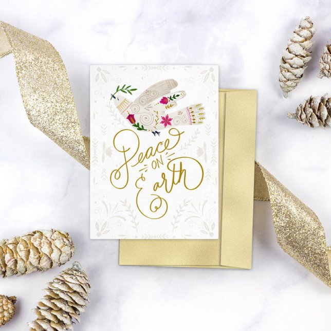 Cartes Pour Fêtes Annuelles Paix élégante sur Terre Dove Fêtes (Créateur téléchargé)