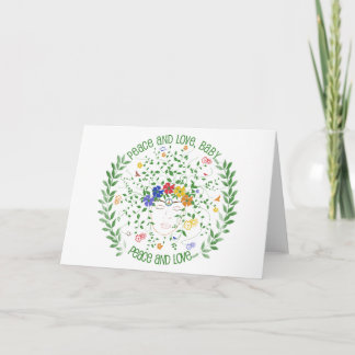Cartes Pour Fêtes Annuelles Paix et Amour, bébé...