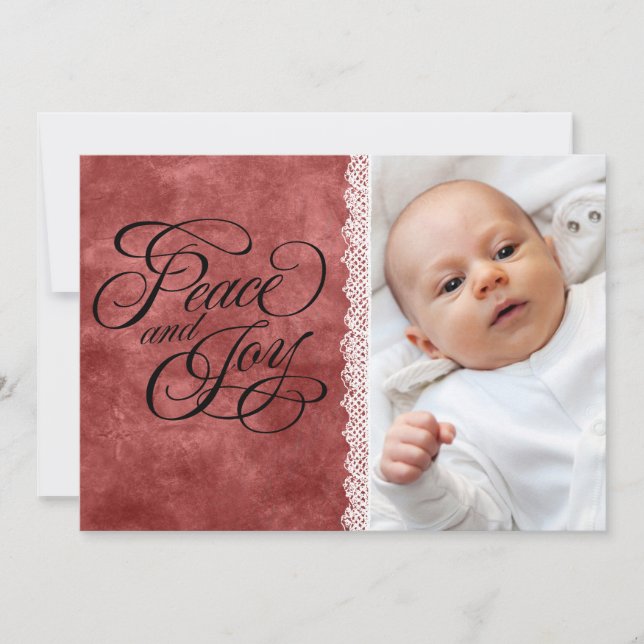 Cartes Pour Fêtes Annuelles Paix et joie (Devant)