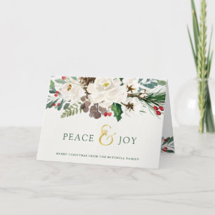Cartes Pour Fêtes Annuelles Paix et joie Fleur Joyeux Noël