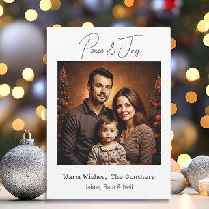 Cartes Pour Fêtes Annuelles Paix et joie Photo Noël personnalisé