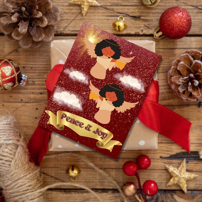 Cartes Pour Fêtes Annuelles Paix Et Joie Un Soulful Noël Salutation (Créateur téléchargé)