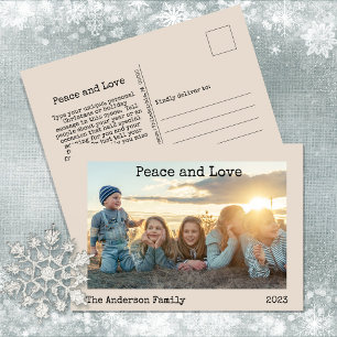 Cartes Pour Fêtes Annuelles Paix minimaliste et amour 3 photo