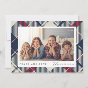 Cartes Pour Fêtes Annuelles Paix moderne et amour Photo de famille de Noël