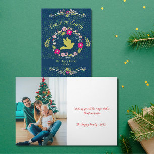 Cartes Pour Fêtes Annuelles Paix photo vintage sur terre