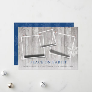 Cartes Pour Fêtes Annuelles Paix rustique sur Terre 3 photos en épingle