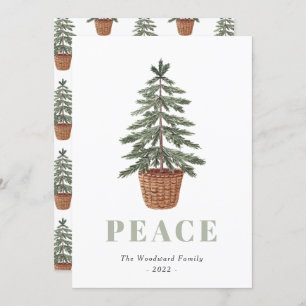 Cartes Pour Fêtes Annuelles Paix Simple Arbre À feuillage persistant de Noël
