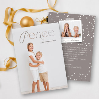 Cartes Pour Fêtes Annuelles Paix Simple Typographie Minimaliste Vacances Photo