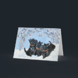 Cartes Pour Fêtes Annuelles Paix sur des Scotties de la terre<br><div class="desc">Envoyez à vos souhaits de Noël meilleurs cette année avec les cartes originales de Terrier d'écossais par la cerise O'Neill. Bonnes fêtes à tous les amoureux de les chiens.</div>