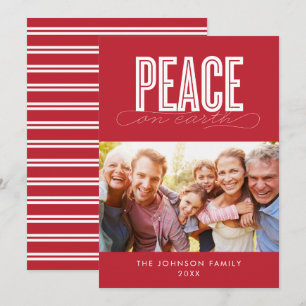 CARTES POUR FÊTES ANNUELLES PAIX SUR LA TERRE FAMILLE PHOTO NOËL