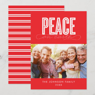 CARTES POUR FÊTES ANNUELLES PAIX SUR LA TERRE FAMILLE PHOTO NOËL