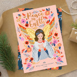Cartes Pour Fêtes Annuelles Paix sur Terre Angel Floral Folal Art Blush rose<br><div class="desc">Notre carte de vacances appartement de Noël Peace on Earth s'inspire de la beauté et du style de l'art populaire scandinave mais avec une flamme moderne et vintage. Notre design véhicule un monde d'espérance, d'amour et de paix dépeint à travers l'art, l'imagerie et la couleur. Les contrastes profonds sont combinés...</div>