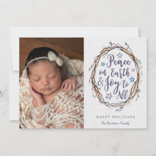 Cartes Pour Fêtes Annuelles Paix sur Terre Guerre rustique Photo de Noël